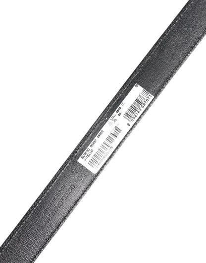 Dolce &amp; Gabbana Black Classic Calfskin Leather Buckle Belt