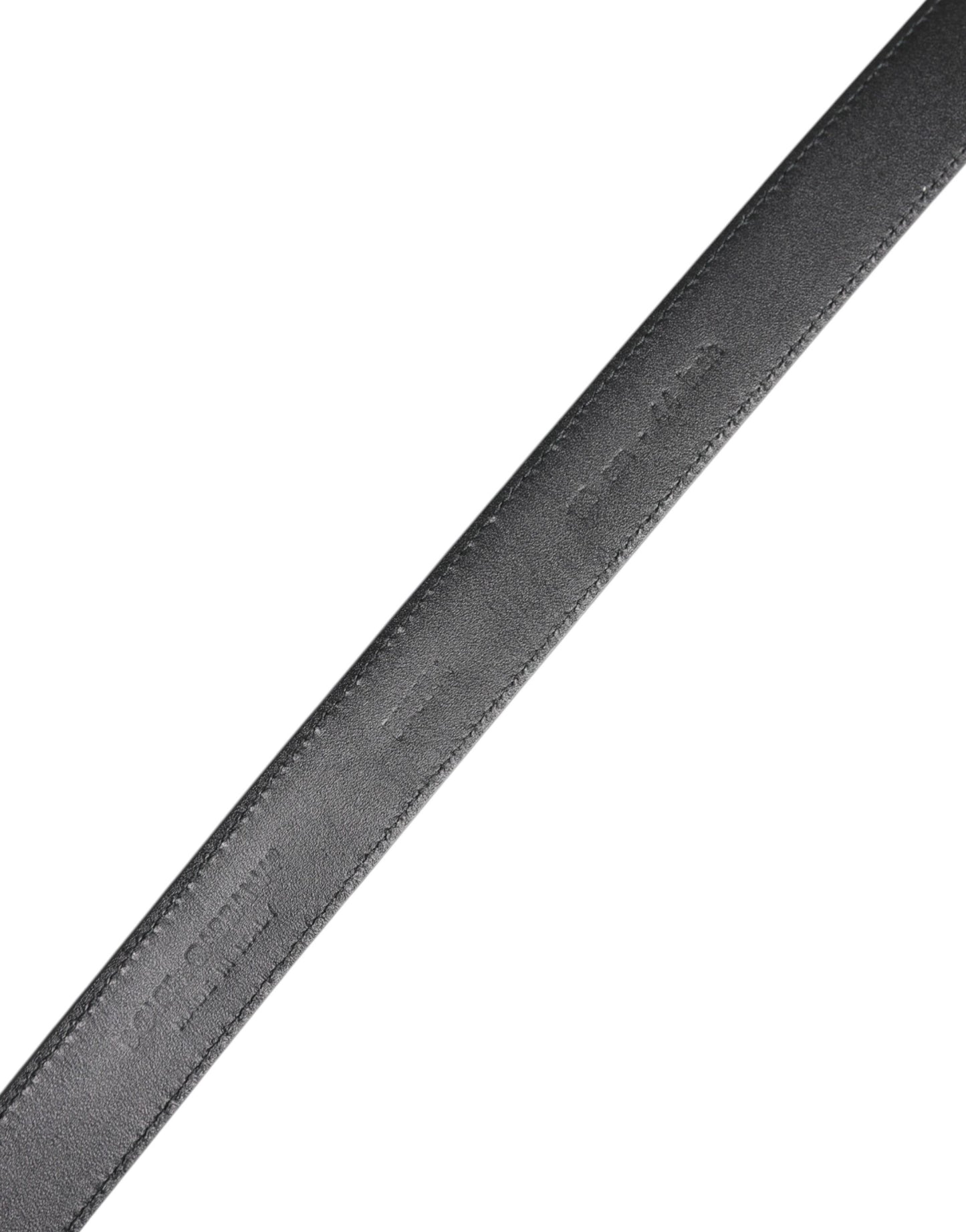 Dolce &amp; Gabbana Black Calf Leather Classic Metal Buckle Belt