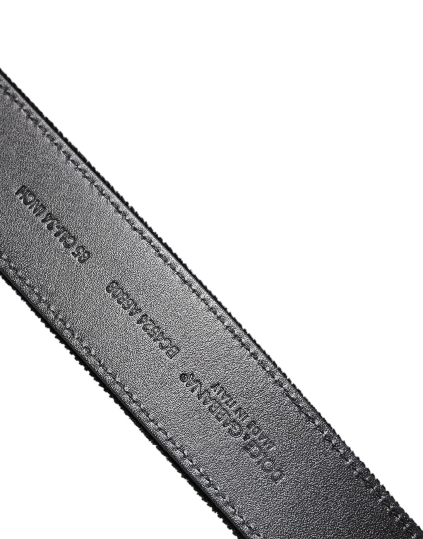 Dolce &amp; Gabbana Black Cotton Silver Metal Buckle Belt