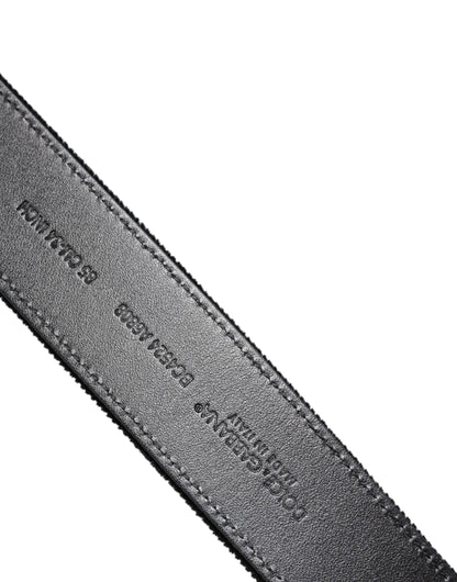 Dolce &amp; Gabbana Black Cotton Silver Metal Buckle Belt