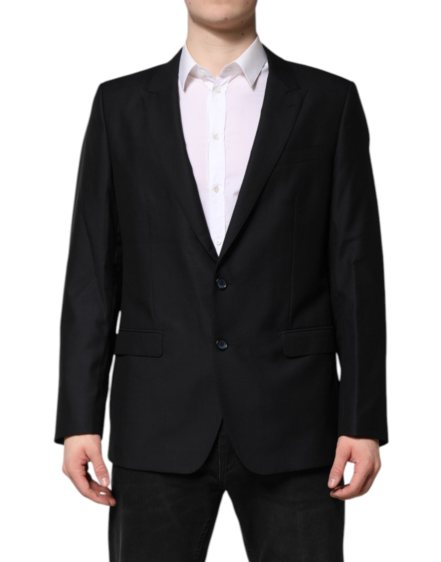 Dolce &amp; Gabbana Dunkelblaue MARTINI Wollblazer-Manteljacke