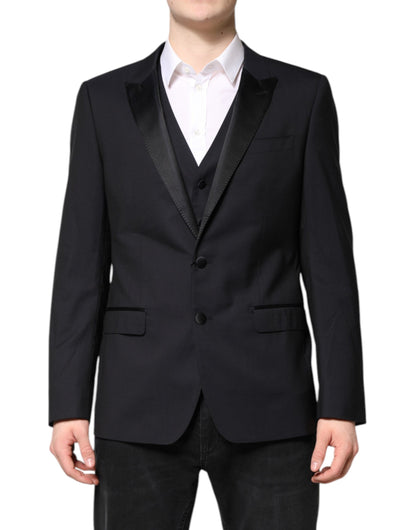 Dolce &amp; Gabbana – Dunkelblauer MARTINI-Wollanzug, 2-teilige Jacke