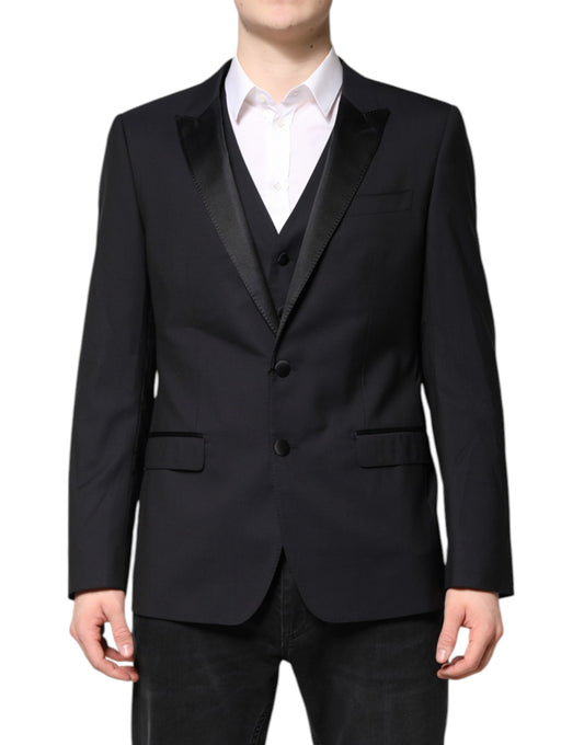 Dolce &amp; Gabbana – Dunkelblauer MARTINI-Wollanzug, 2-teilige Jacke
