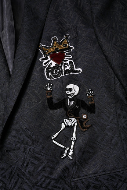 Dolce &amp; Gabbana – Schwarzer MARTINI King Skeleton 2-teiliger Anzug