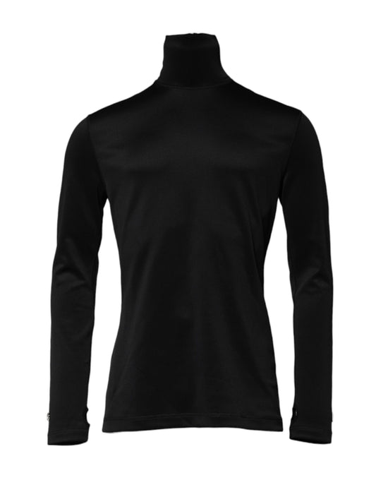 Dolce &amp; Gabbana – Schwarzer Rollkragenpullover aus Polyester