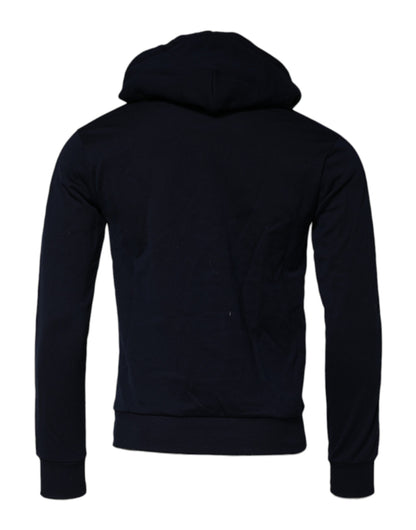Dolce &amp; Gabbana – Schwarzes Sweatshirt mit Kapuze aus Baumwolle mit Krone