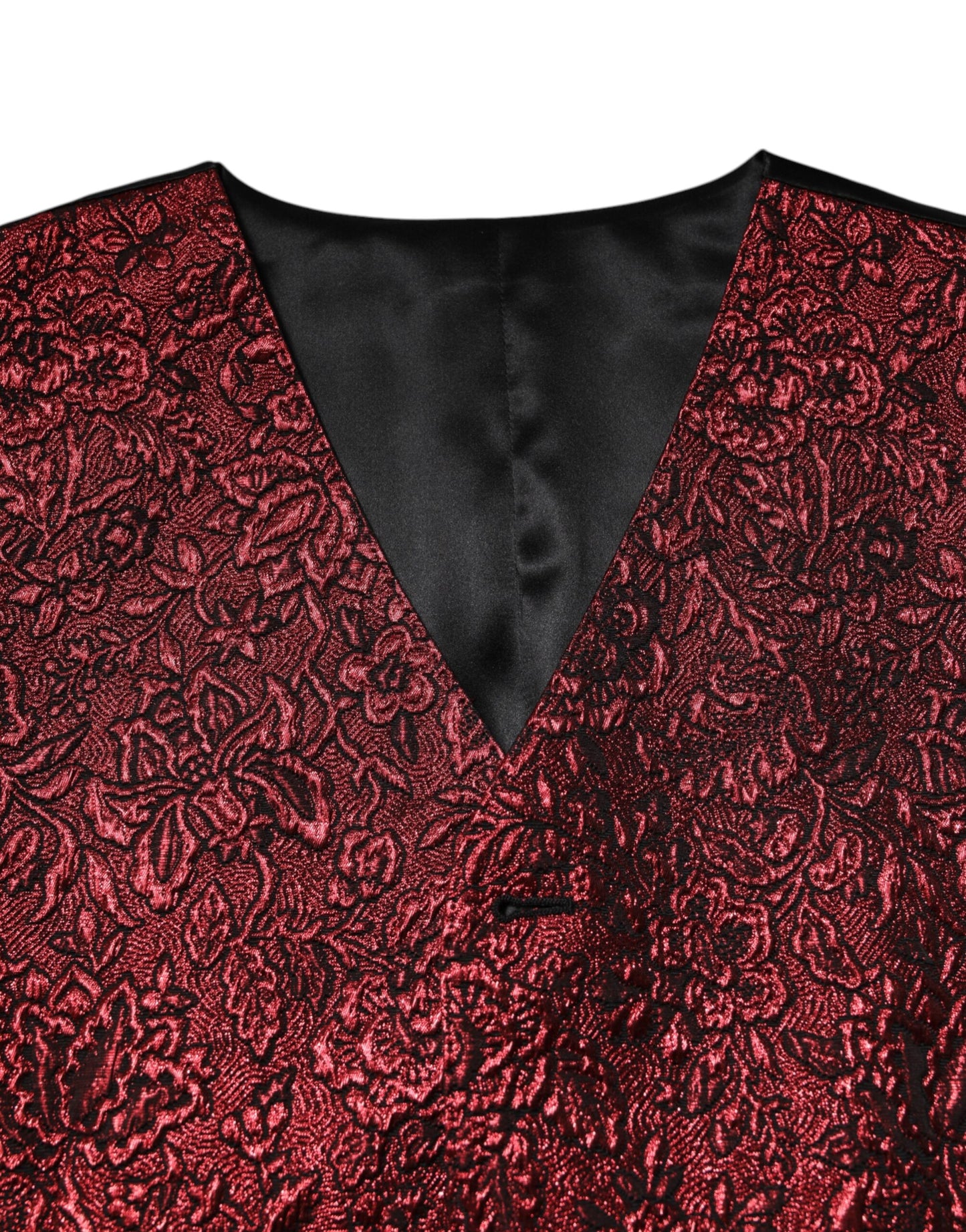 Dolce &amp; Gabbana Rote Weste aus floralem Brokat für formelle Herren