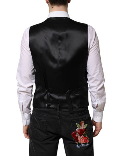 Dolce &amp; Gabbana Schwarze Wollweste für formelle Anlässe