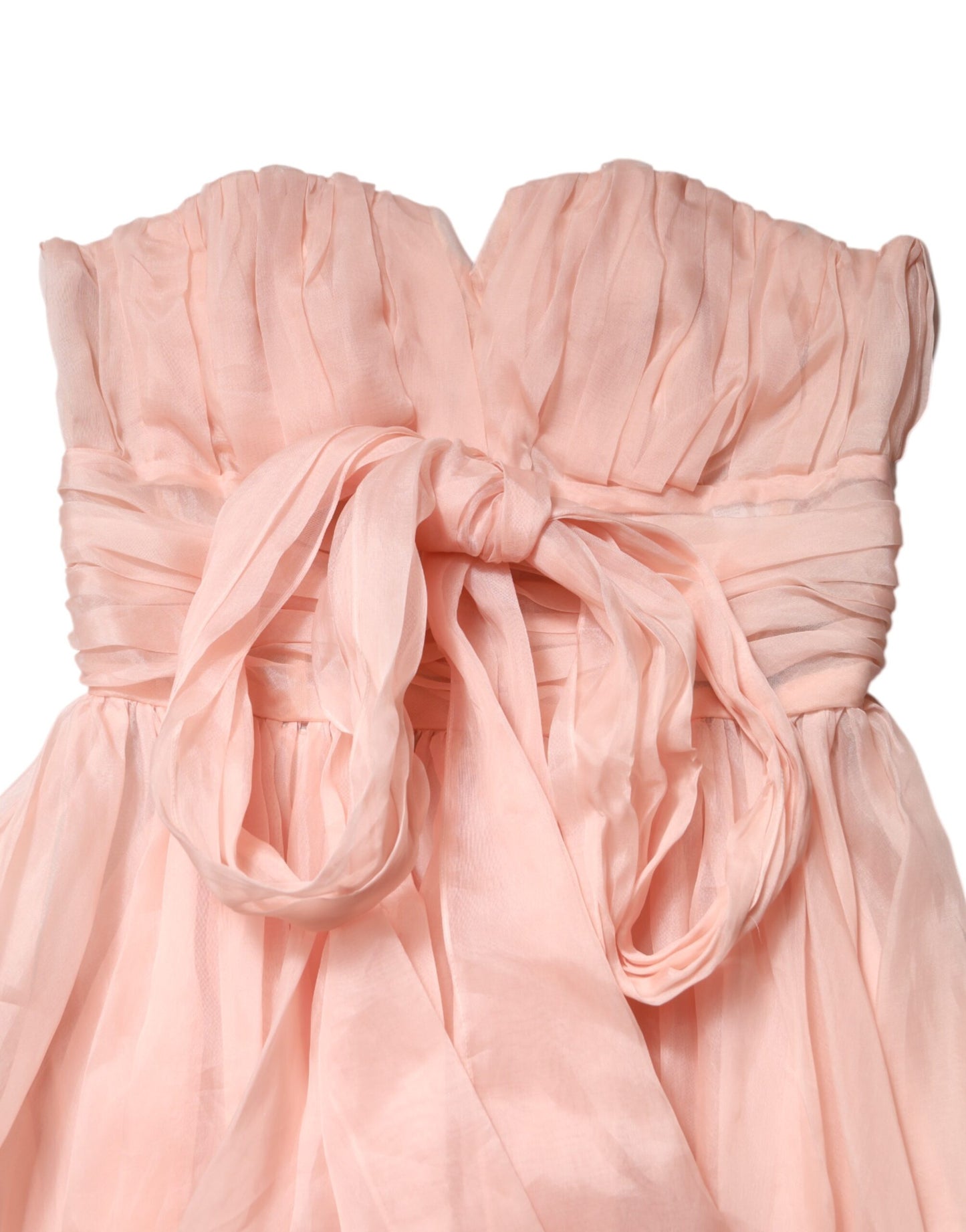 Dolce &amp; Gabbana – A-Linien-Midikleid aus plissiertem Seidenchiffon in Rosa