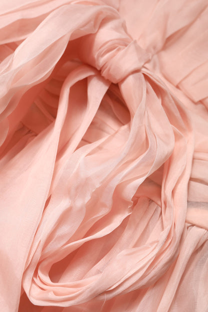 Dolce &amp; Gabbana – A-Linien-Midikleid aus plissiertem Seidenchiffon in Rosa