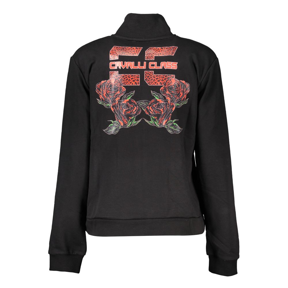 Cavalli Class Schwarzer Baumwollpullover für Damen