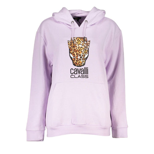 Lilafarbener Baumwollpullover von Cavalli Class
