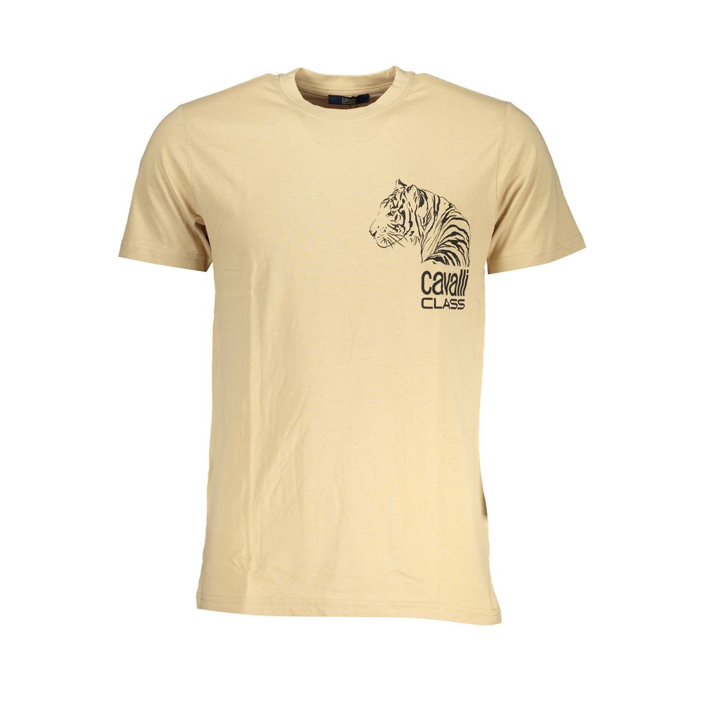 Beiges Baumwoll-T-Shirt der Cavalli-Klasse