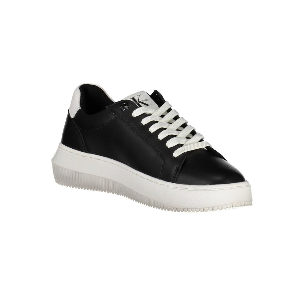 Calvin Klein Damen-Sneaker aus schwarzem Leder