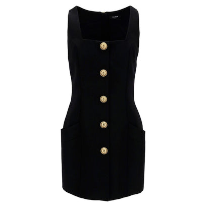 Balmain Schwarzes Wollkleid für Damen