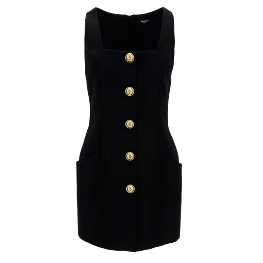 Balmain Schwarzes Wollkleid für Damen