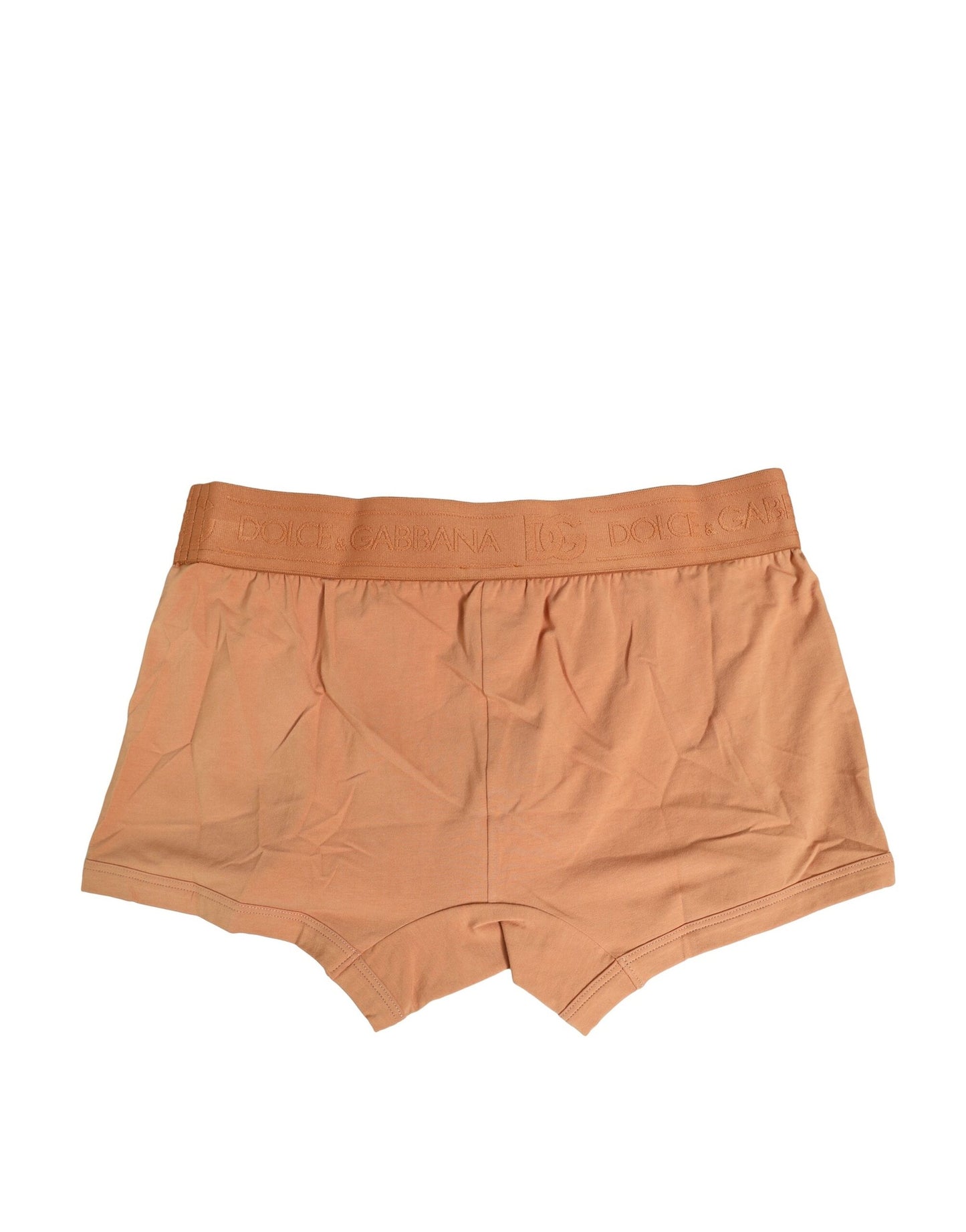 Dolce &amp; Gabbana Brown Cotton Stretch Regular Boxer Underwear