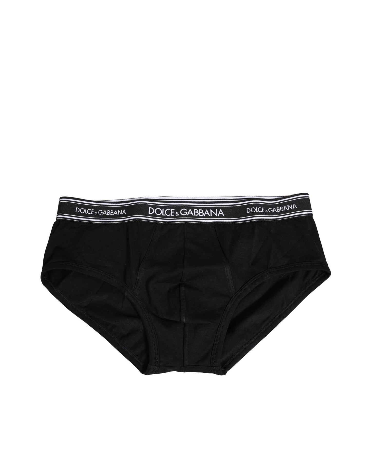 Dolce &amp; Gabbana – Slip mit Logo-Print aus schwarzer Stretch-Baumwolle