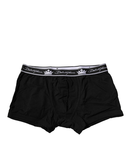 Dolce &amp; Gabbana – Schwarze Boxershorts aus Baumwollstretch in regulärer Passform