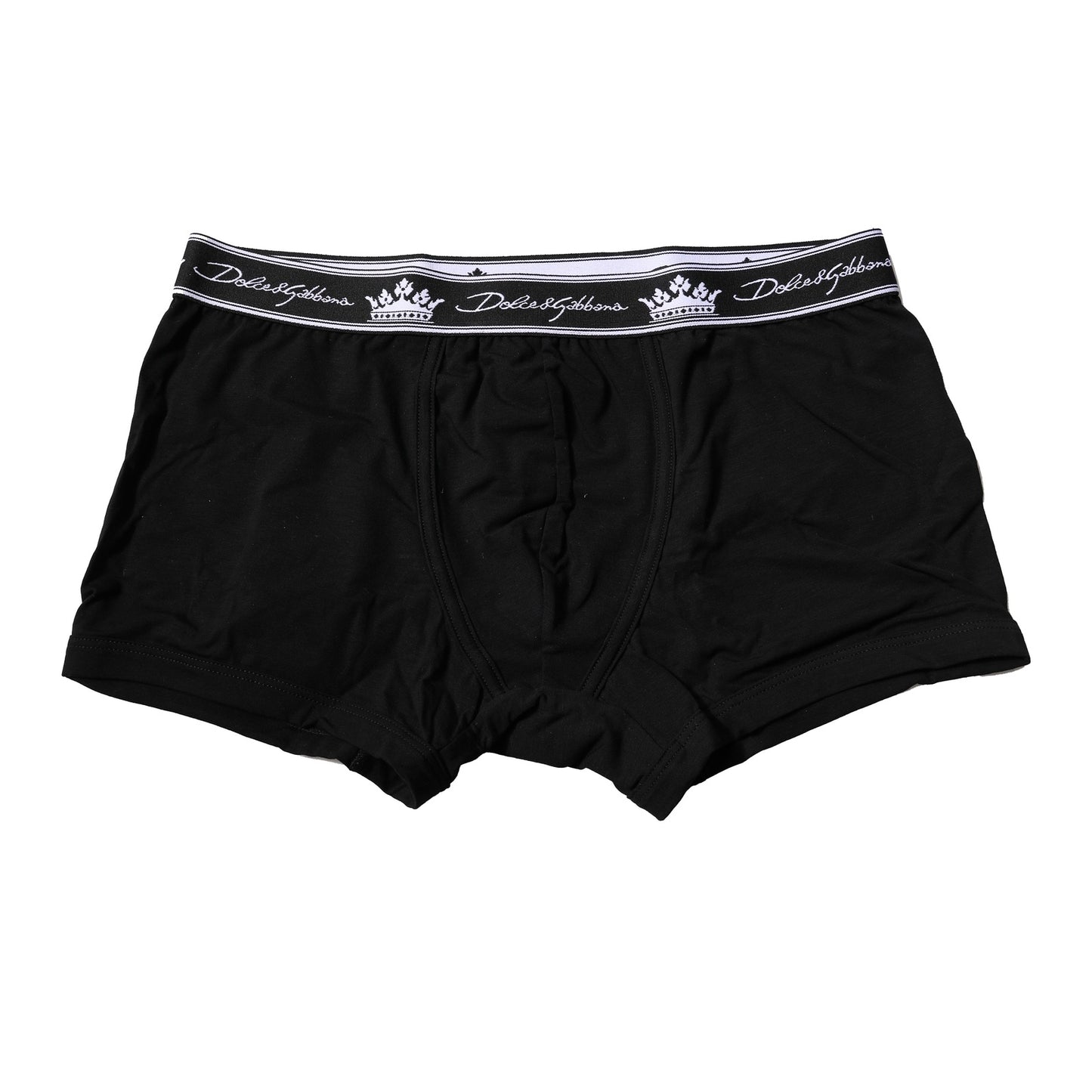 Dolce &amp; Gabbana Black Cotton Stretch Regular Boxer Underwear