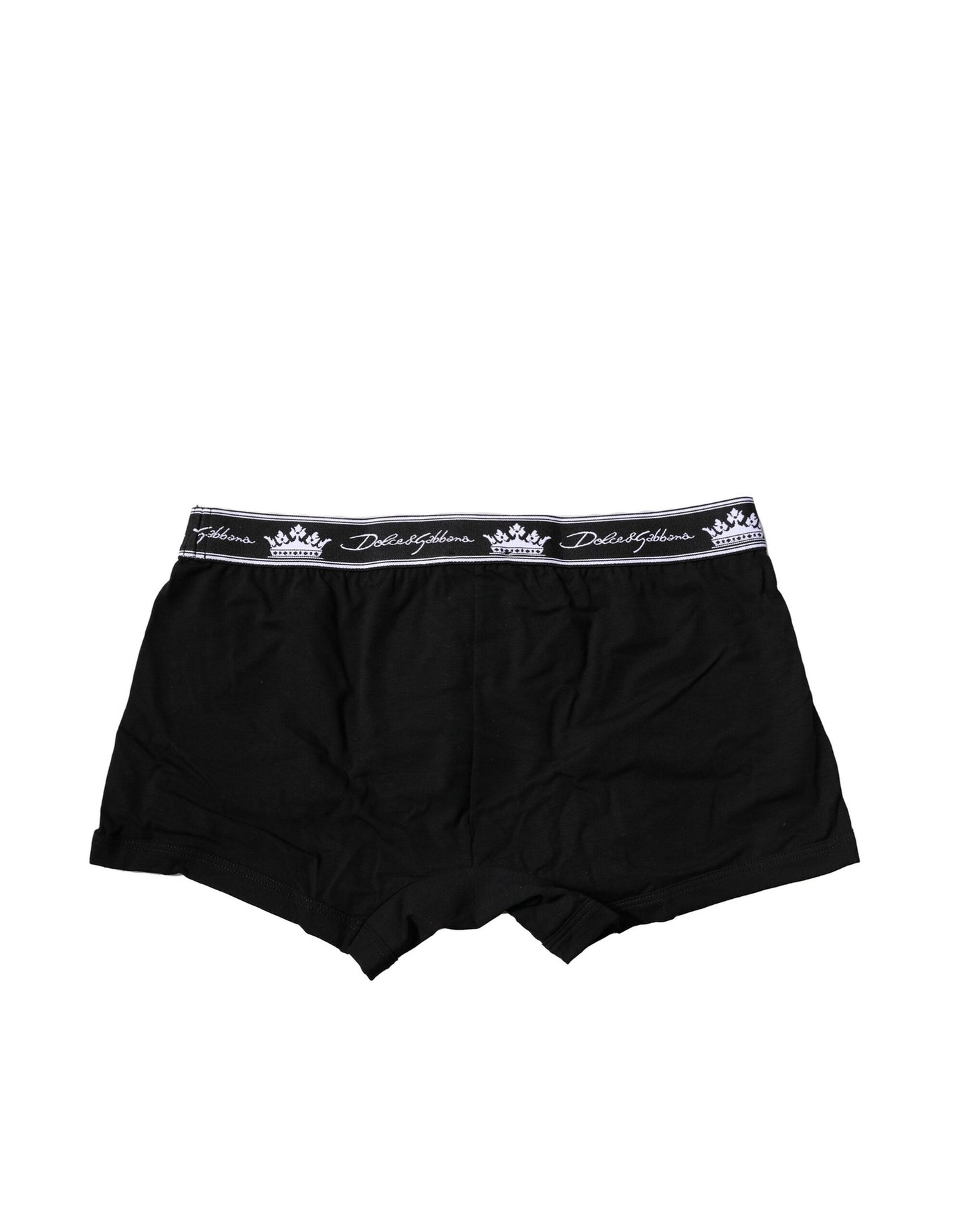 Dolce &amp; Gabbana Black Cotton Stretch Regular Boxer Underwear