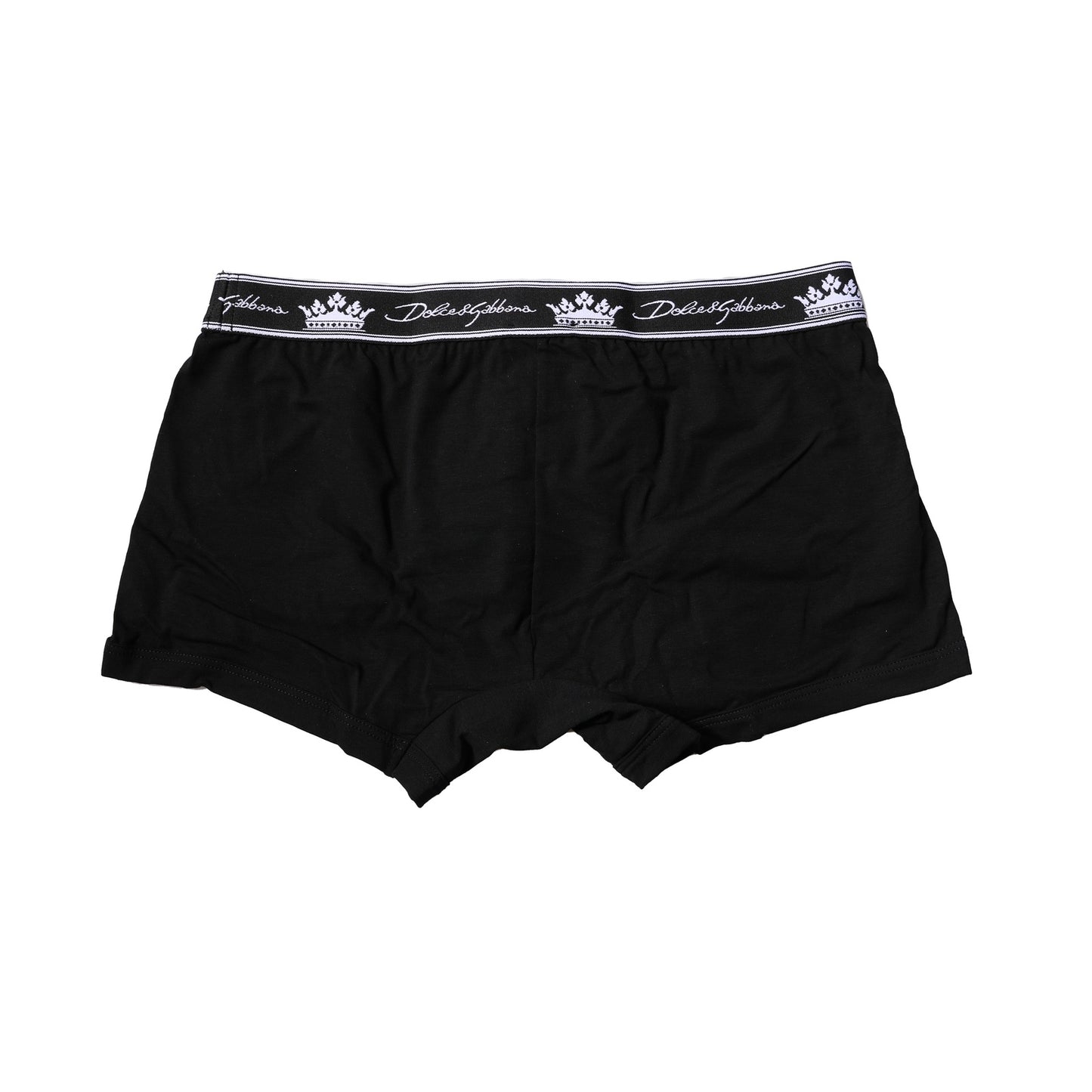 Dolce &amp; Gabbana Black Cotton Stretch Regular Boxer Underwear