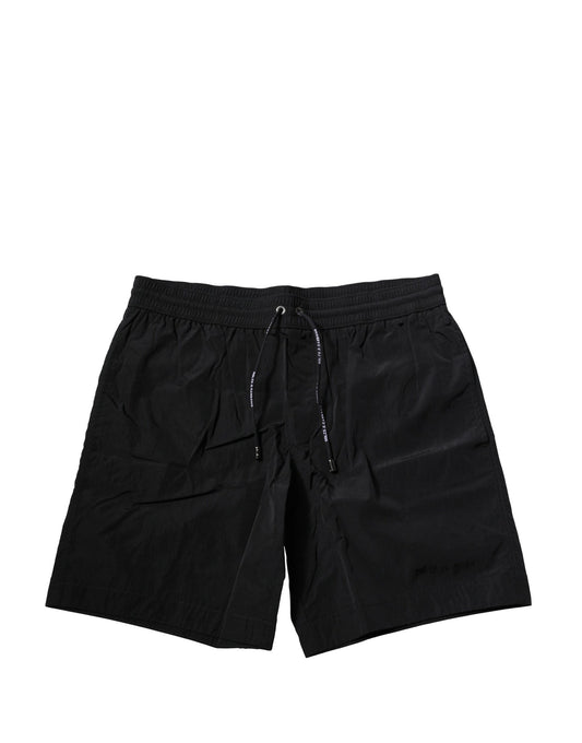 Dolce &amp; Gabbana Black Polyester Beachwear Men Shorts Swimwear