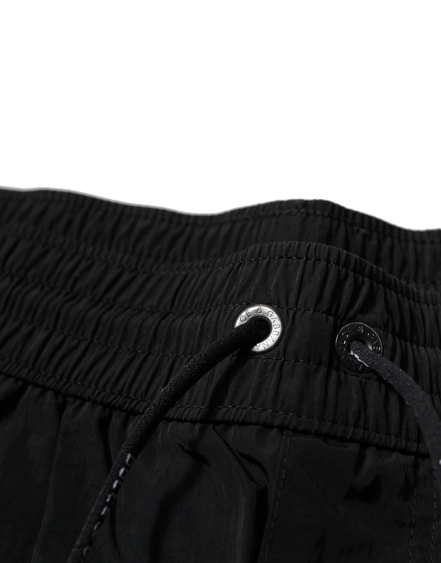 Dolce &amp; Gabbana Black Polyester Beachwear Men Shorts Swimwear