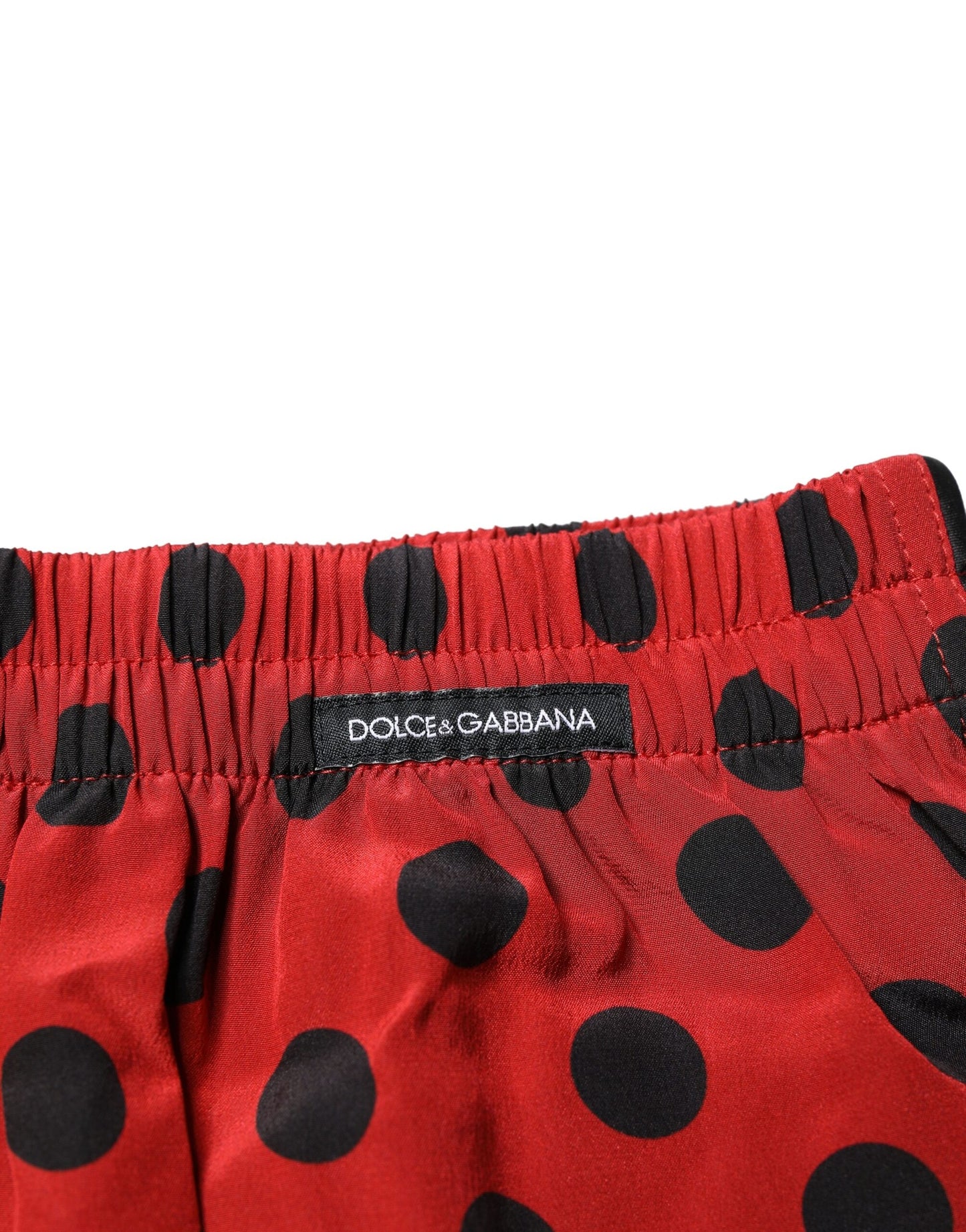 Dolce &amp; Gabbana Red Silk Polka Dot Boxer Shorts Underwear