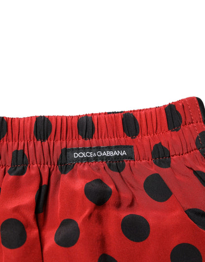 Dolce &amp; Gabbana Red Silk Polka Dot Boxer Shorts Underwear