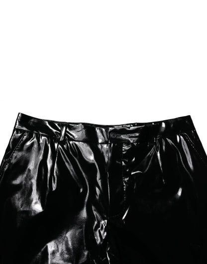 Dolce &amp; Gabbana Black Nylon Straight Men Pants