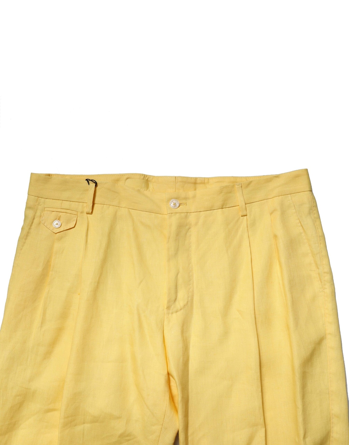 Dolce &amp; Gabbana Yellow Flax Tapered Dress Men Pants