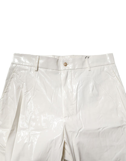 Dolce &amp; Gabbana – Weiße, schmal zulaufende Nylonhose für Herren