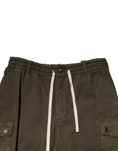 Dolce &amp; Gabbana – Cargohose aus brauner Baumwolle mit Kordelzug