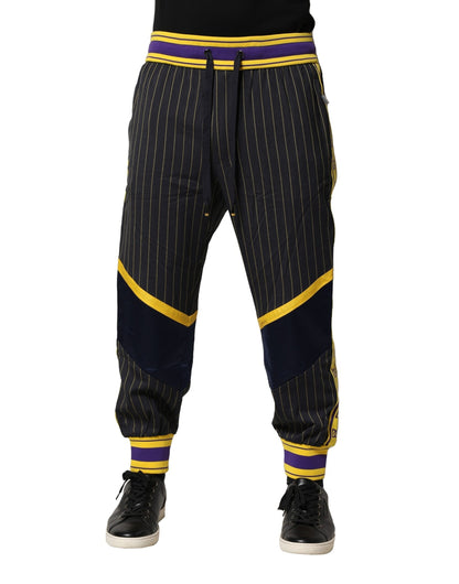 Dolce &amp; Gabbana – Jogginghose aus Wolle mit mehrfarbigen Streifen