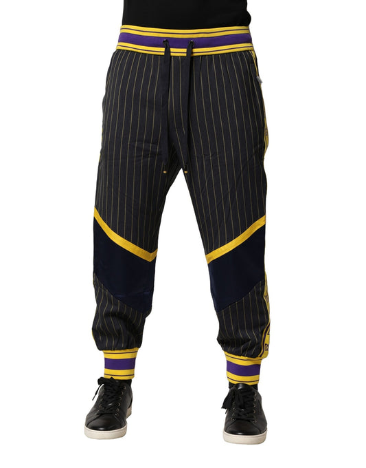 Dolce &amp; Gabbana – Jogginghose aus Wolle mit mehrfarbigen Streifen
