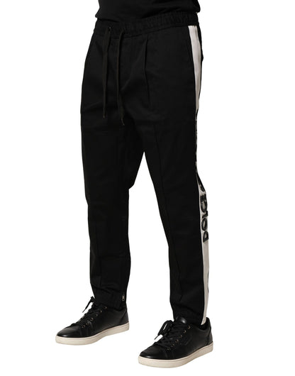 Dolce &amp; Gabbana – Schwarze Jogginghose aus Baumwolle mit mittlerer Taille