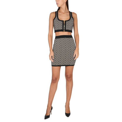 Balmain Schwarzer Viskoserock