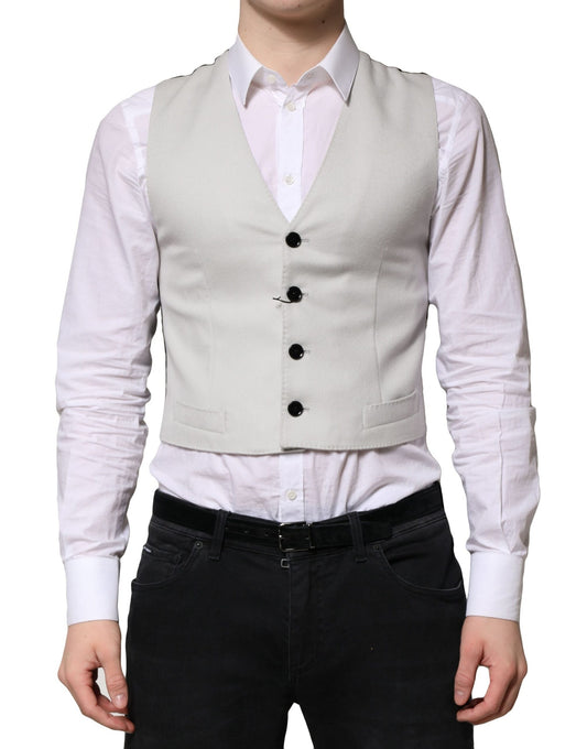 Dolce &amp; Gabbana Graue Wollweste für formelle Herren