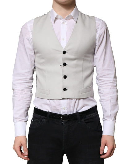 Dolce &amp; Gabbana Graue Wollweste für formelle Herren