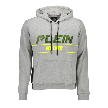 Plein Sport Graues Baumwoll-Kapuzenpullover für Herren