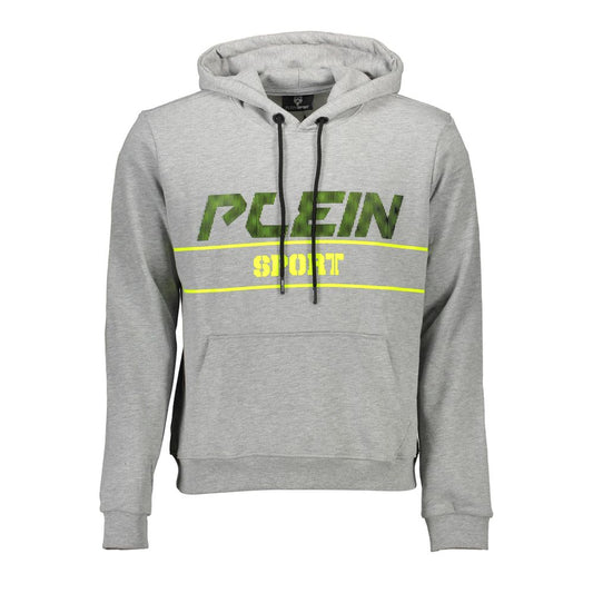 Plein Sport Graues Baumwoll-Kapuzenpullover für Herren