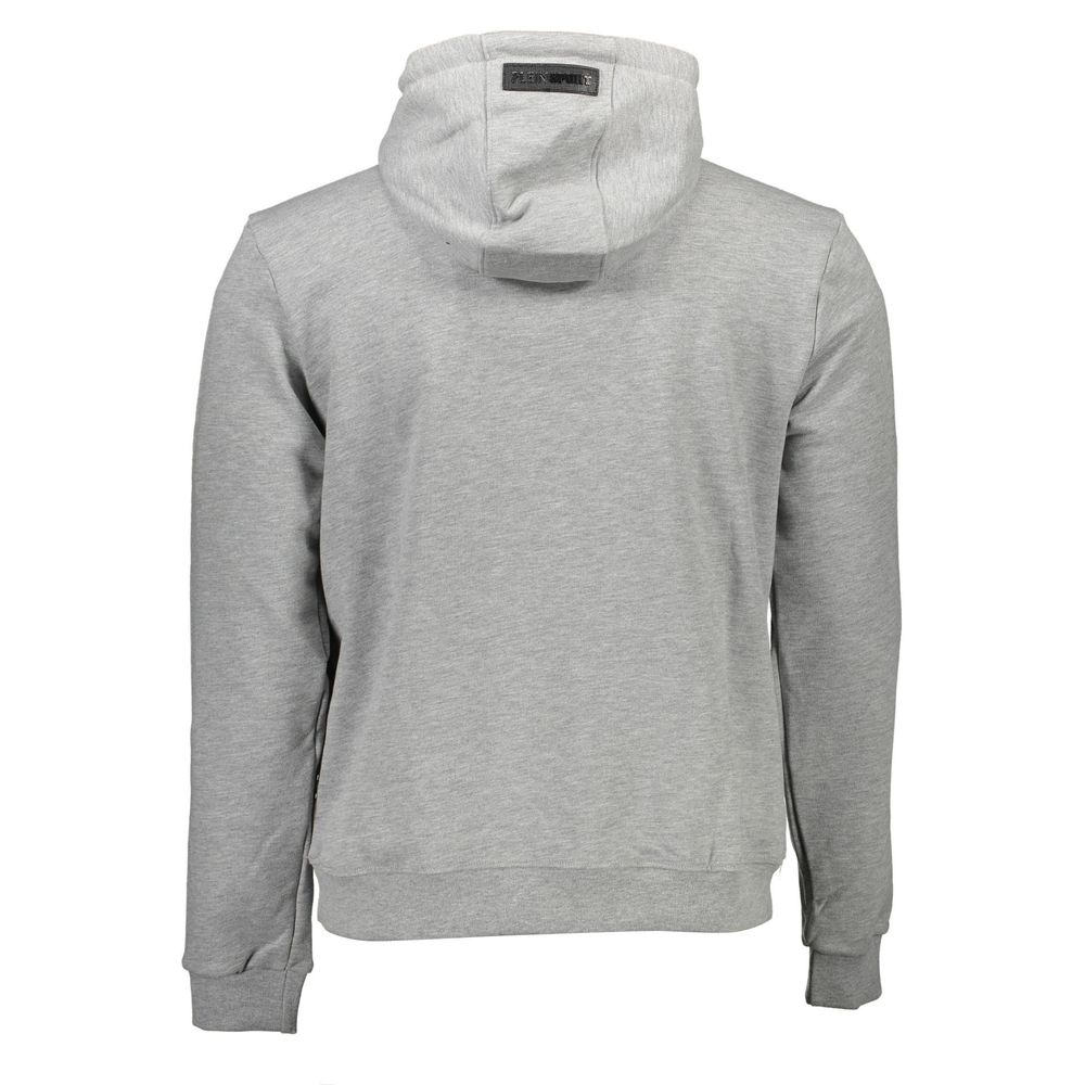 Plein Sport Graues Baumwoll-Kapuzenpullover für Herren