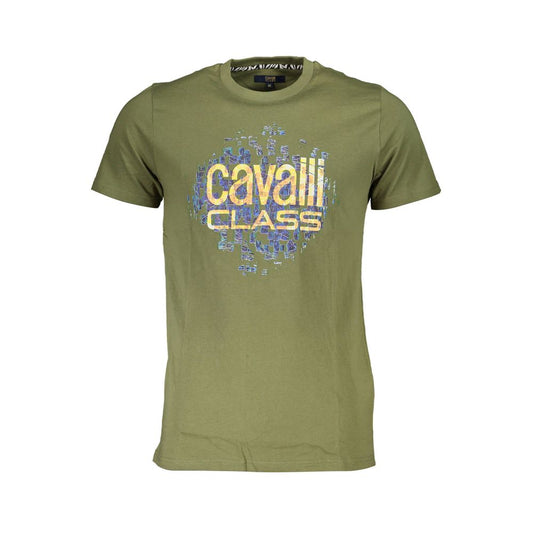 Grünes Baumwoll-T-Shirt der Cavalli-Klasse