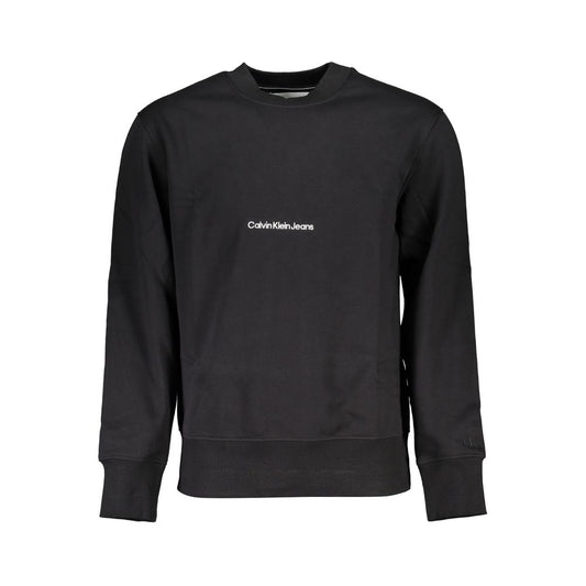 Calvin Klein – Elegantes, schwarzes Fleece-Sweatshirt mit Rundhalsausschnitt