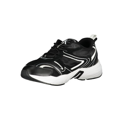 Calvin Klein – Elegante schwarze Schnür-Sneaker mit Kontrastdetails