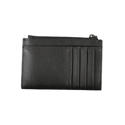 Calvin Klein – Elegante schwarze Geldbörse mit Reißverschluss und Kontrastdetails