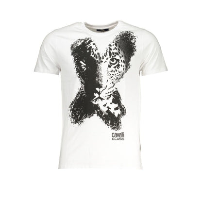 Weißes Baumwoll-T-Shirt der Cavalli Class