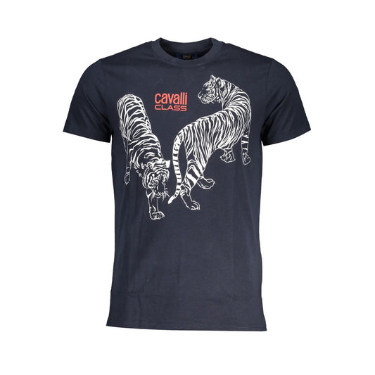 Blaues Baumwoll-T-Shirt der Cavalli Class