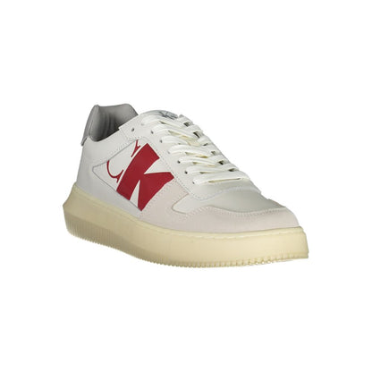 Calvin Klein – Elegante weiße Schnür-Sneaker mit Kontrastdetails